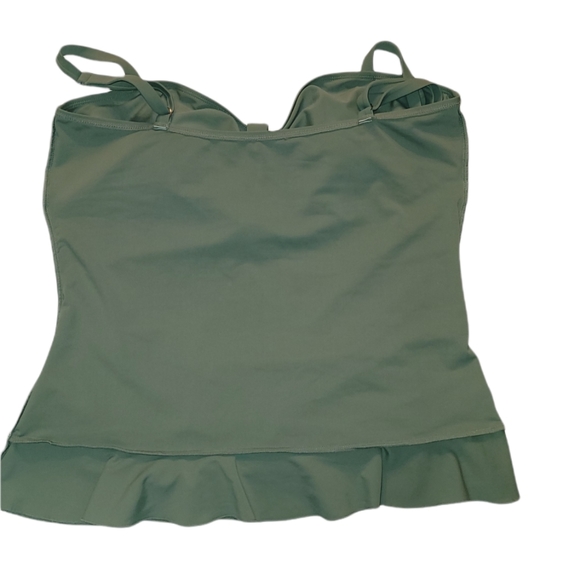 Hilor Tankini Retro Ruched Swimsuit Top with Ruffled Peplum Hem New Without Tag - Picture 11 of 12